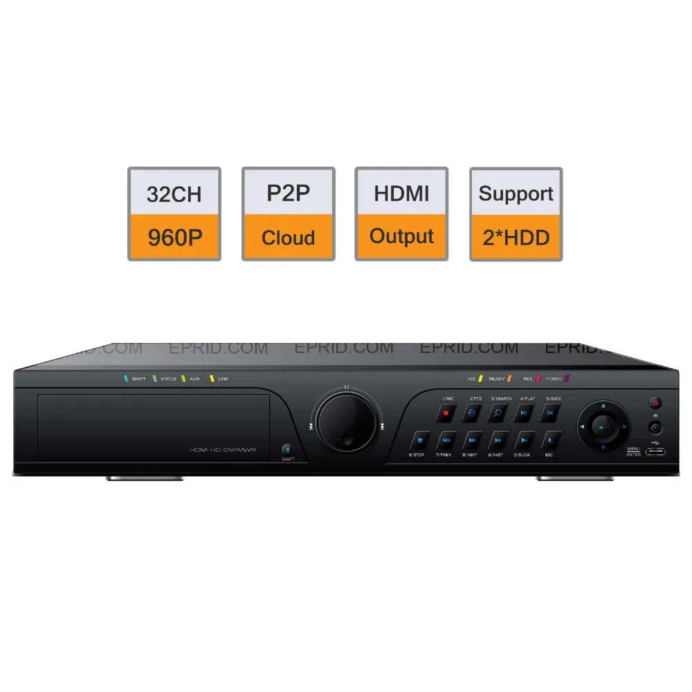 

32CH HD 960P Realtime Network Video Recorder NVR 1.5U ONVIF P2P HDMI