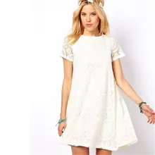 European Summer Style Women Dresses Fashion Casual Lace A Line Plus Size Dress White Black Green Red Clothing New Arrivals