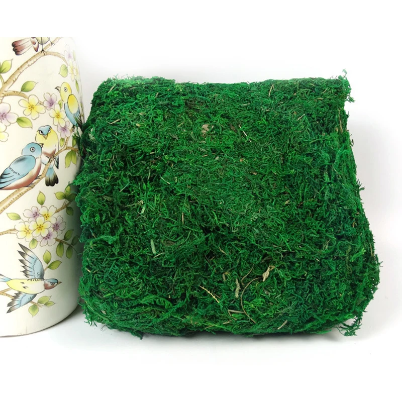 

New Keep Dry Real Green Moss Decorative Plants Vase Artificial Turf Silk Flower Accessories For Flowerpot Decoration
