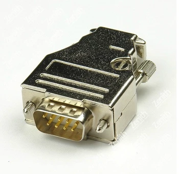 

Top D-Sub 9-pin DB9 connector (male) Solid Pins module + removable metal shell