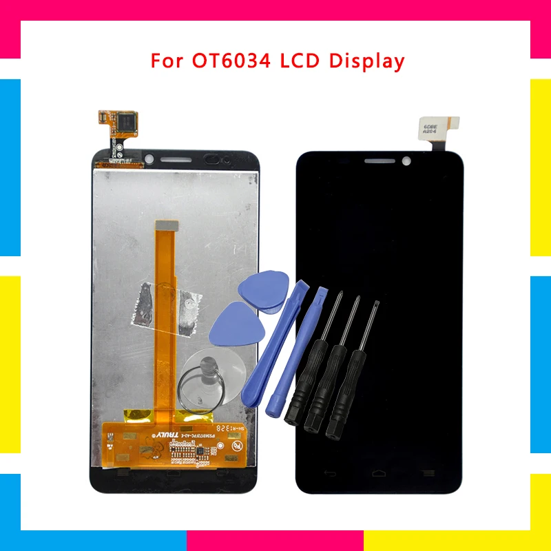 

LCD Display Screen With Touch Screen Digitizer Assembly For Alcatel One Touch Idol S 6034 OT6034 6034R 6034Y Replacement