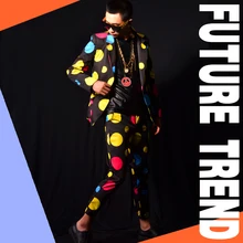 M-6XL! певец из ночного клуба DSDJ kwon chi lung GD color wave point костюмы костюм с блестками аксессуары