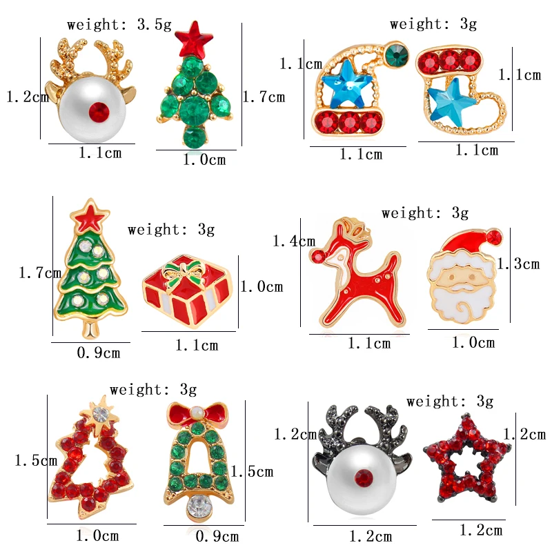 Милые и романтические стильные серьги-гвоздики в форме оленей и звезд; ботинки с рождественской елкой и Санта-Клаусом; лучший подарок на Рождество