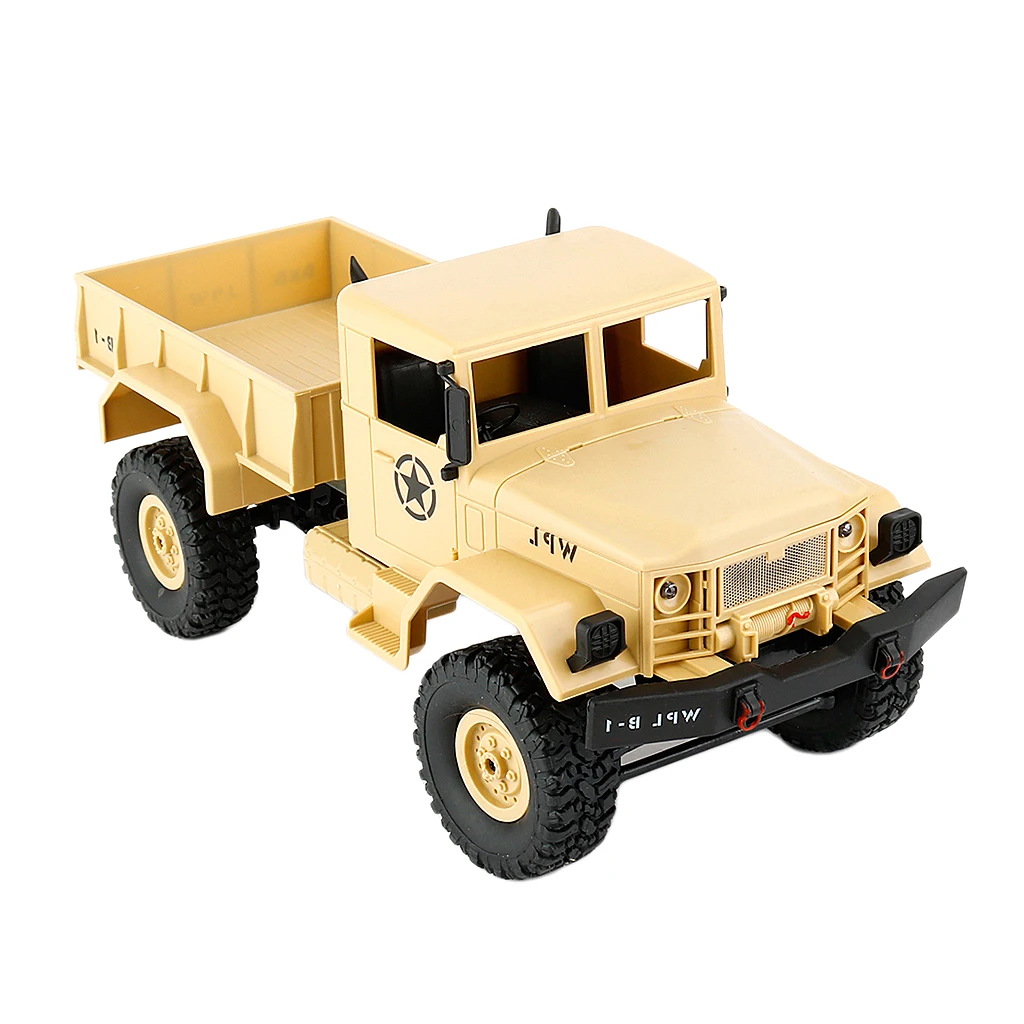 1/16 WPL B-1 2.4G 4WD Off-Road RC Army Truck Rock Crawler Car Electric Vehicel Model Toy Xmas Gifts Yellow