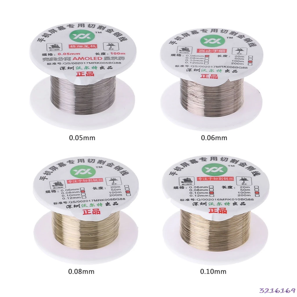 

100m Alloy Gold Molybdenum Wire Cutting Line LCD Display Screen Separator Repair