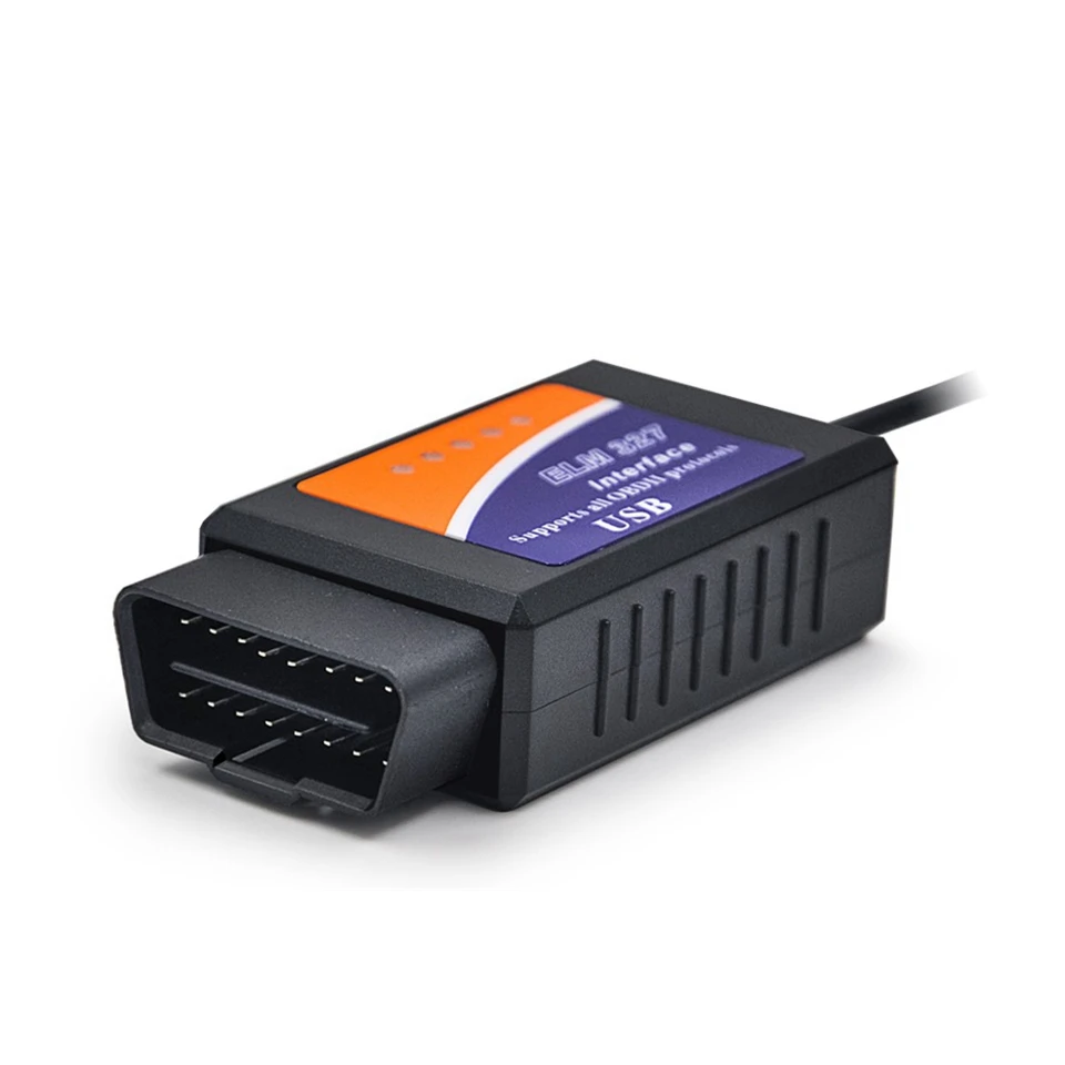 ELM327 USB кабель пластиковый V1.5 OBD/OBDII диагностический интерфейс ELM 327 Авто OBD2 считыватель кодов Сканер поддерживает все протоколы