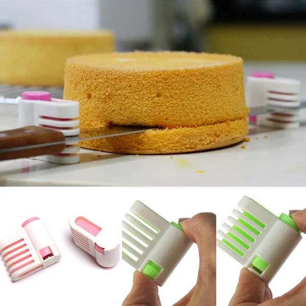 2pc Cake 5 Layer Leveller Slicer Adjustable Bread Cutter Fixator Cut