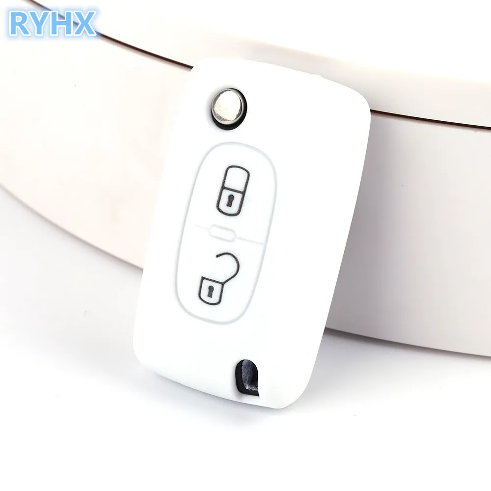 

Multiple colors to choose Silicone car key Cover for 2 buttons PEUGEOT 207 307 308 407 408 free shipping car accessories