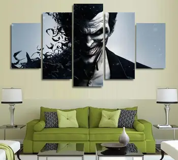 

5 Panels Wall Art Suicide Squad Harley Quinn Joker Movie Poster Painting Art Print Unframed 5504