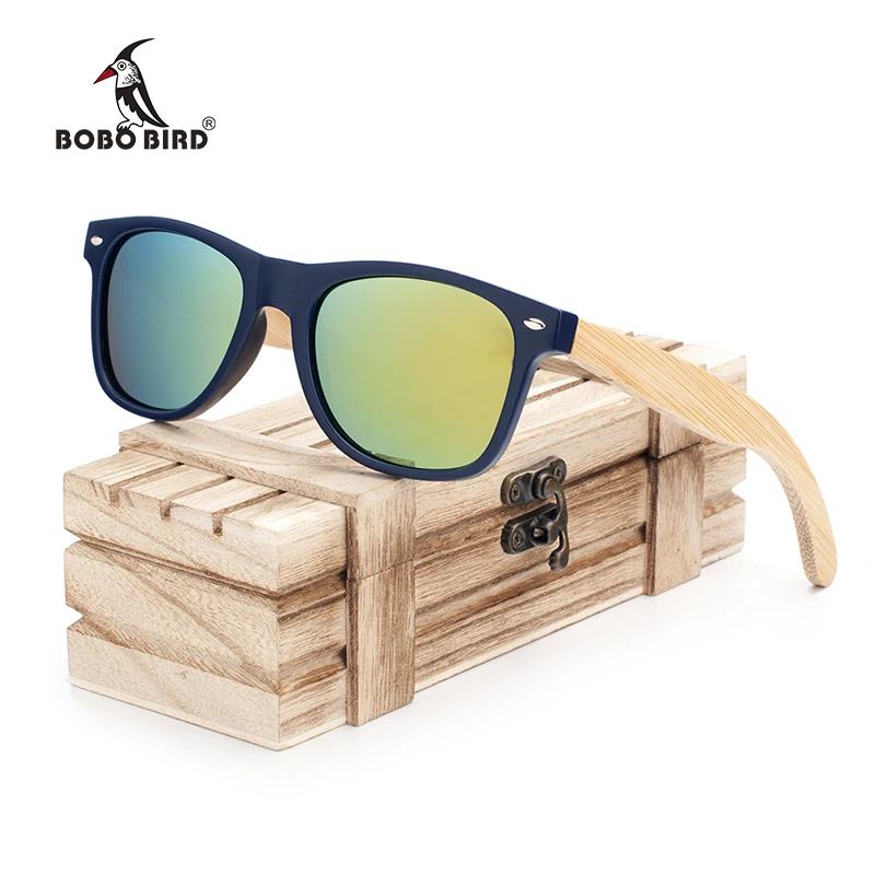 

BOBO BIRD New Women Fashion Coated Polarized Bamboo Wood Holder Sun Glasses With Retail Wood Case Cool Beach Sunglasses CG005-C