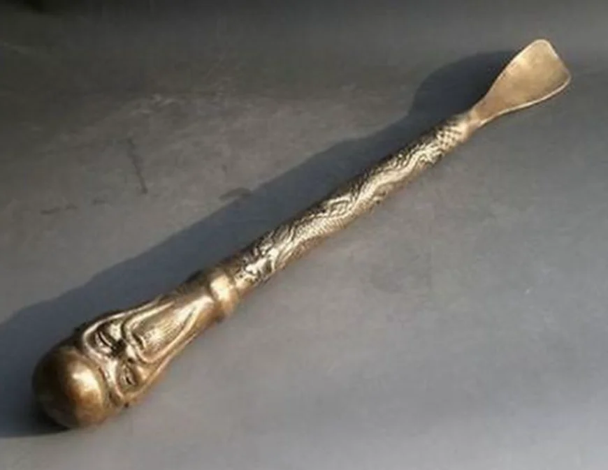 

Details about Rare Chinese Brass Carved statue Dragon Longevity god Shoehorn