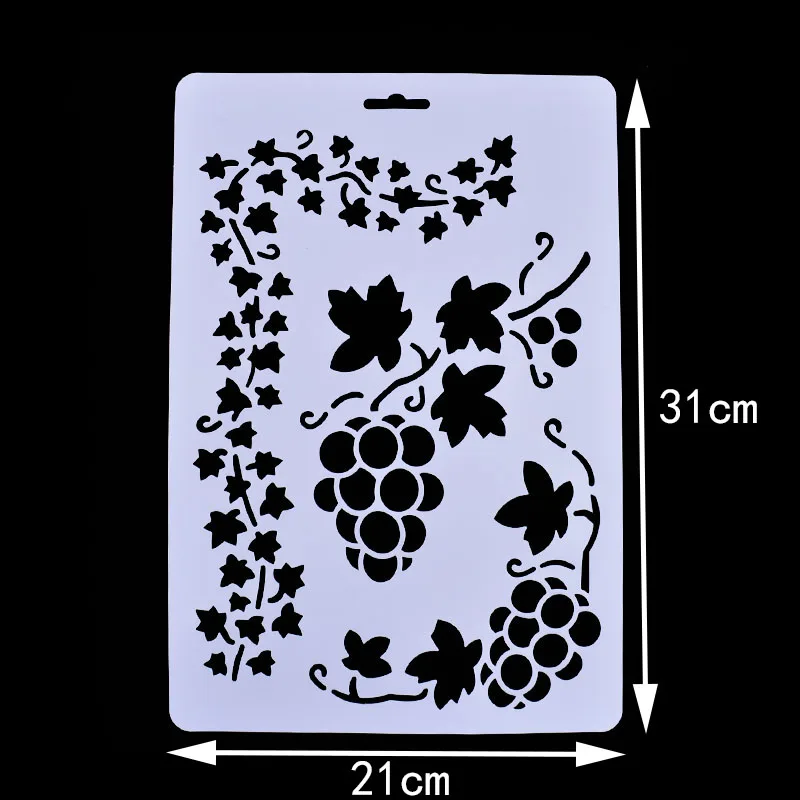 DIY Layering Stencil Masking Spray Template Scrapbooking Stamp Album Decorative Embossing Paper Card Craft Grapes Leaves | Дом и сад