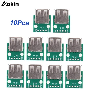 

20Pcs USB Type A Female Socket Breakout Board 2.54mm Pitch Adapter Connector DIP for DIY USB Power Supply breadboard Design