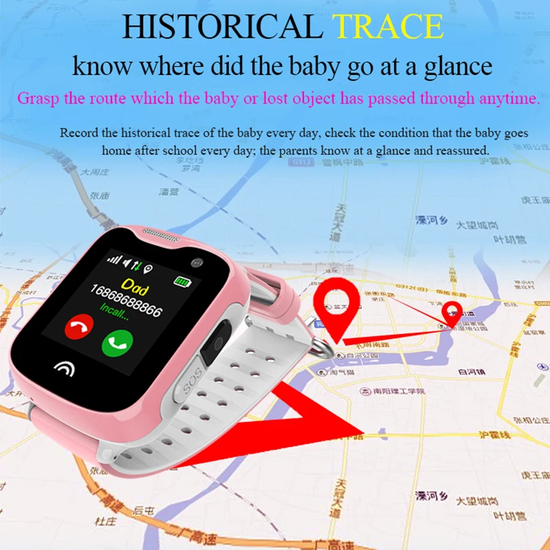 Детские Смарт часы IP68 Водонепроницаемые наручные GPS + LBS WIFI позиционирование