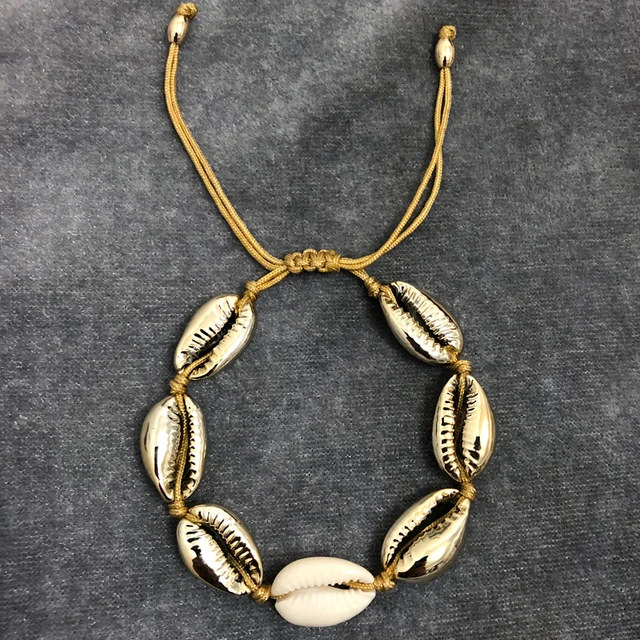 Golden Cowrie Shell Bracelet | Classy Women Collection
