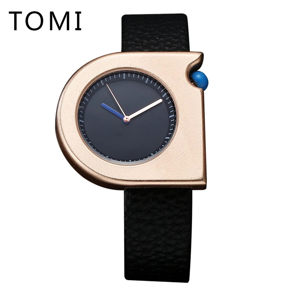 2018 TOMI Unique Stylish Fashion Men Wristwatch Ladies Watch Casual PU Leather Bracelet Women Clock Quartz Wristwatch