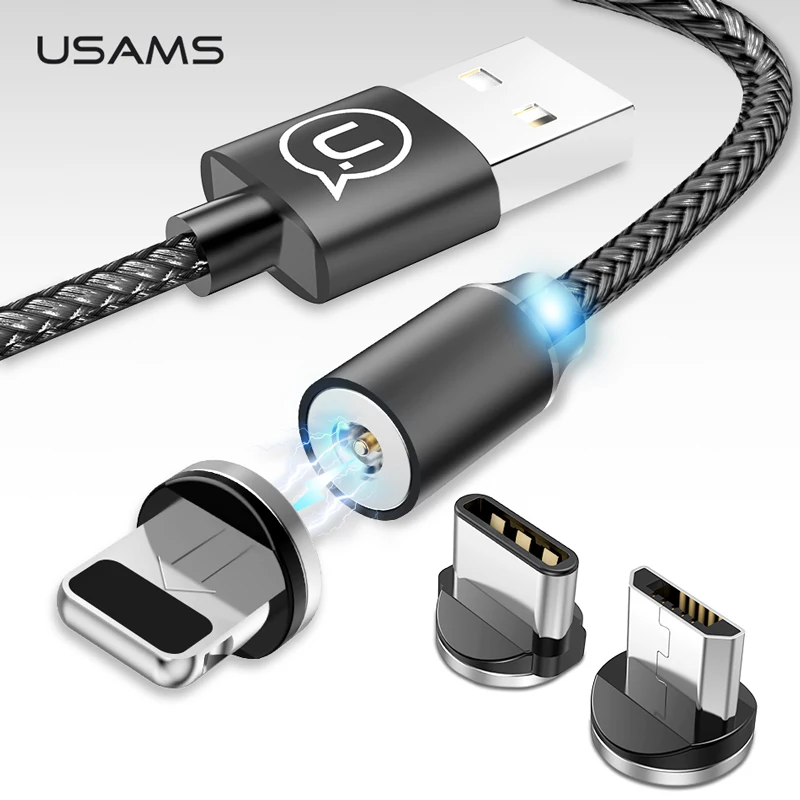 

USAMS Magnetic Cable For iphone 7 Micro Usb Type C Fast Charging Adapter Microusb Type-C Magnet Charger Usb C For Samsung Xiaomi