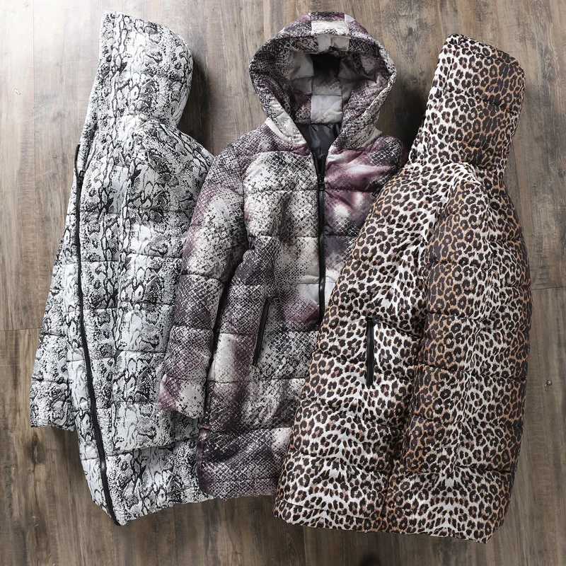 Парка из искусственного меха с животным принтом, женский пуховик, Длинная зимняя куртка, высокое качество, женская зимняя куртка, теплое пальто