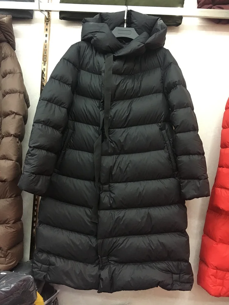 Зимняя куртка женская длинная парка плотное пуховое пальто для женщин зимнее пальто женские пуховые куртки женские зимние пальто - Цвет: Черный