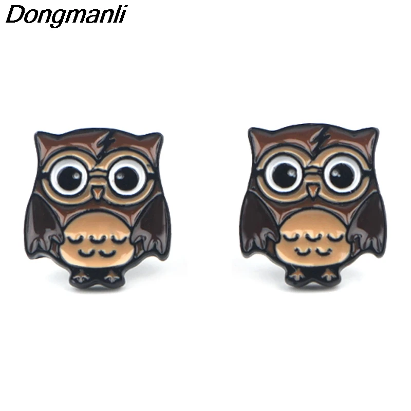 

P3926 Dongmanli Lightning Owl Stud Earrings For Womens Enamel Stainless Steel Pierce Korea Earrings Jewelry Kids Girls