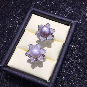 

FENASY Natural Pearl Rings For Women New Freshwater Pearl Jewelry Ring Big Size Party Flower 925 Sterling Silver Fine Jewelry