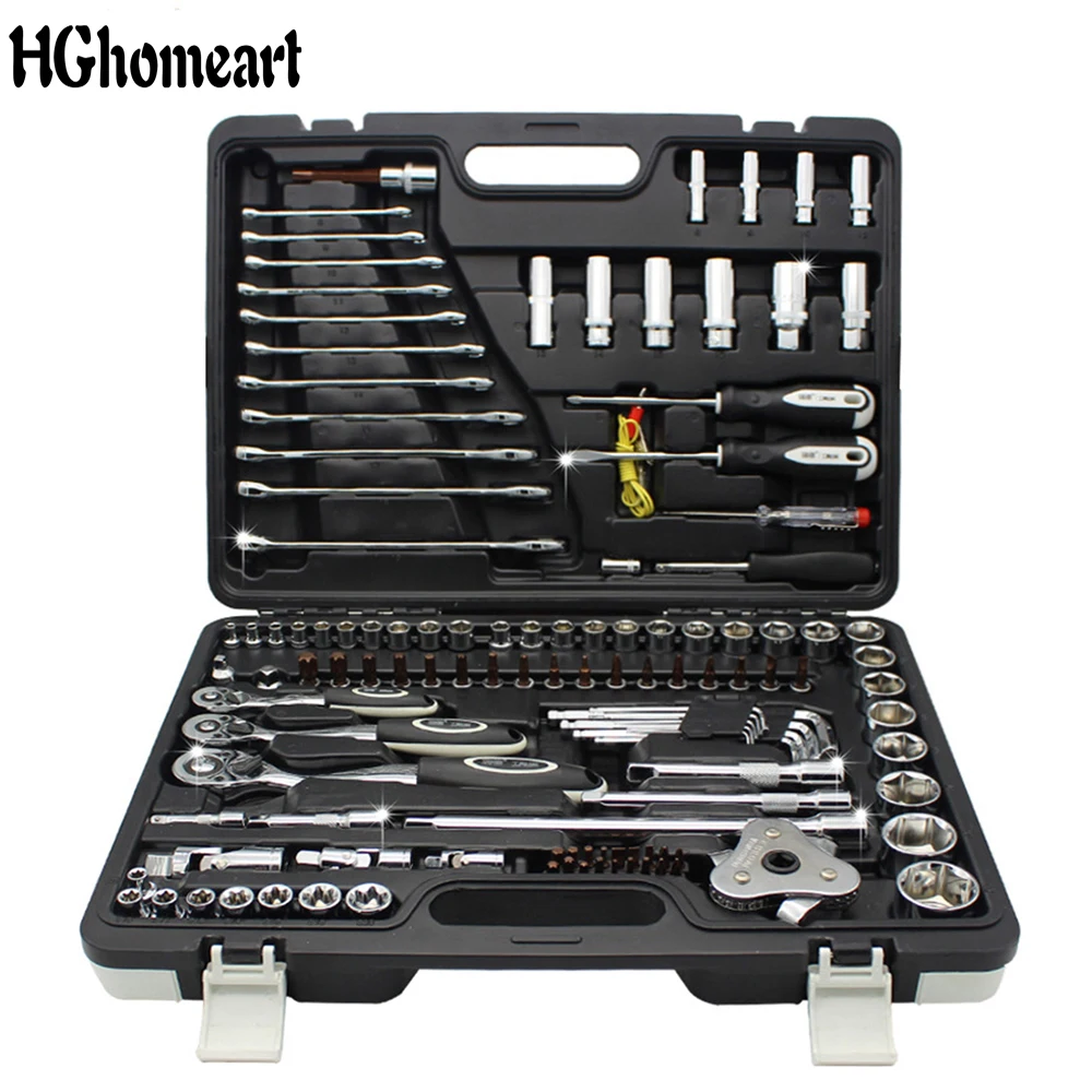 

123PCS Professional Car Repair Tools A Complete Set of High Quality Car Tools Ratchet Wrench Set Sleeve Tool Home Repair