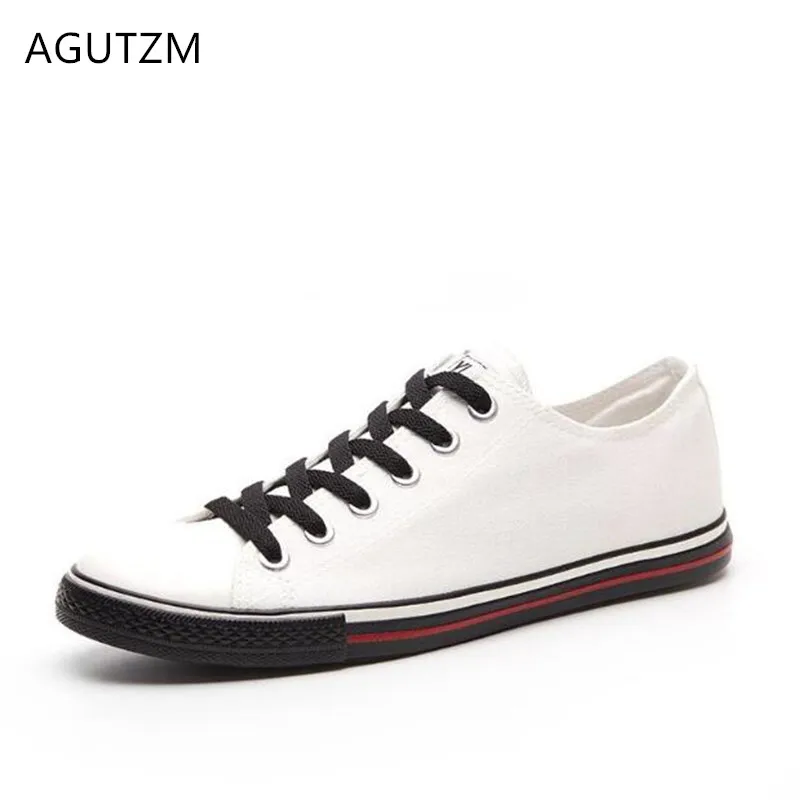 

AGUTZM Spring and autum new Fashion Men Canvas Shoes Low top Men's Casual Shoes Breathable Canvas Man Lace up Sneakers Y78