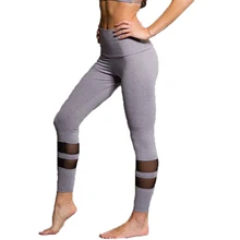 Summer Cropped Leggings Mesh Splice Women Sportswear Fitness Slim Sexy Legging Athleisure Black Gray Jegging Sale