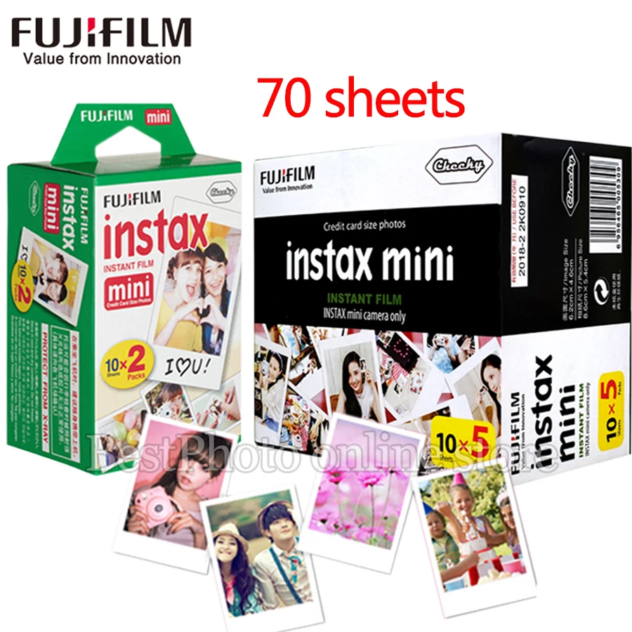 

70 sheets Fujifilm instax mini film white Edge 3 Inch wide film for Instant Camera mini 8 9 7s 25 50s 90 SP1 Photo Paper