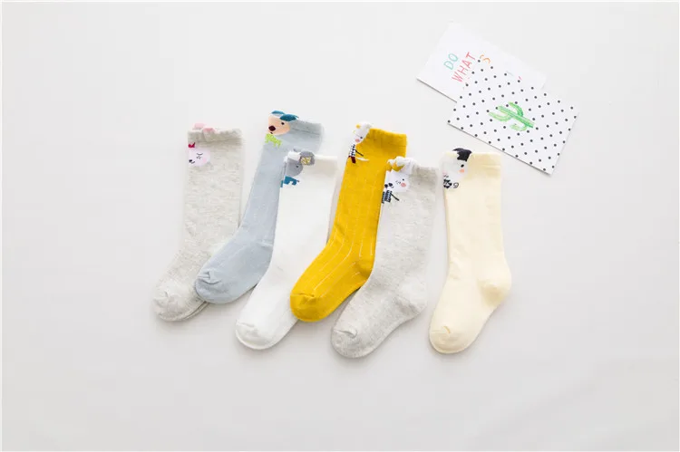 Носки для малышей носки для малышей с рисунком утки и медведя Хлопковые гольфы, теплые носки для новорожденных
