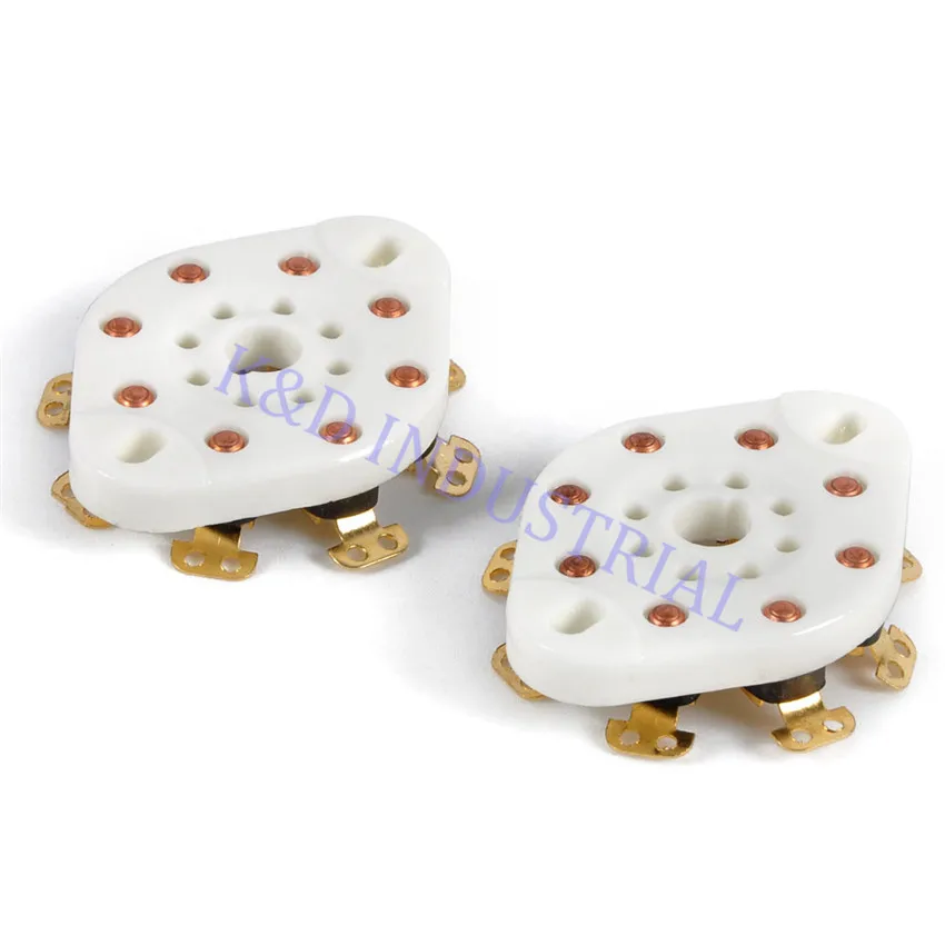 5pcs Gold Plate 8Pin Octal Ceramic Chassis Mount Vacuum Tube Socket EL34 6550 KT88 KT66 6SN7 5U4G 6CA7