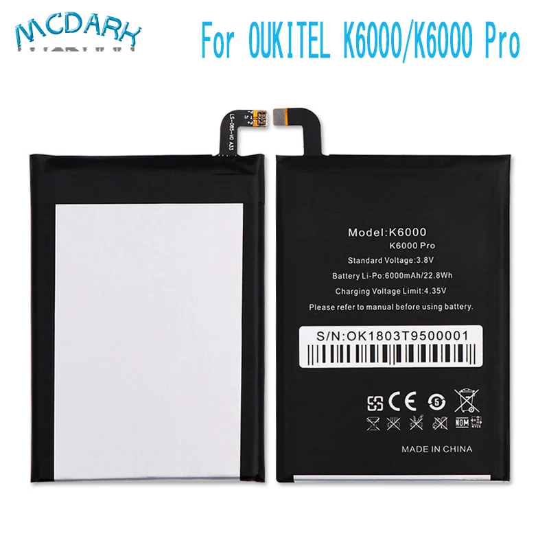 Для Oukitel K6000 Pro Батарея 6000mAh аккумуляторная батарея AKKU высокое качество | Мобильные