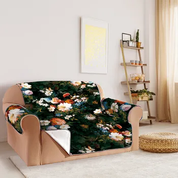 

Elegant Nordic Style Gorgeous Floral Print Sofa Cover Pet Kids Anti-Slip Quilted Mat Furniture Protector Sofa Couch Cover S/M/L