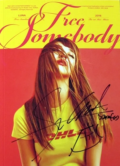 

FX F(X) Luna Autographed with pen signed 2016 official mini 1ST album Free Somebody CD new Korean version 06.2016 01