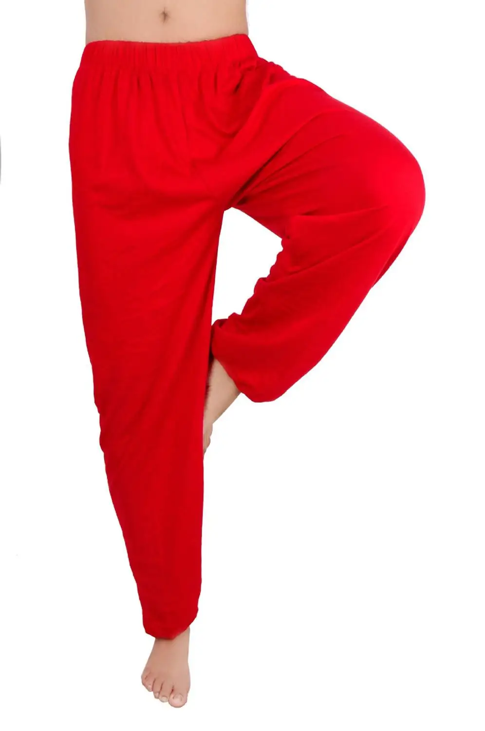 Мужские и женские мешковатые штаны, шаровары, широкие штаны, широкие брюки, свободные брюки, кунг-фу, Тай Чи, сплетни, штаны для бега, спортивные штаны - Цвет: AY5 Red