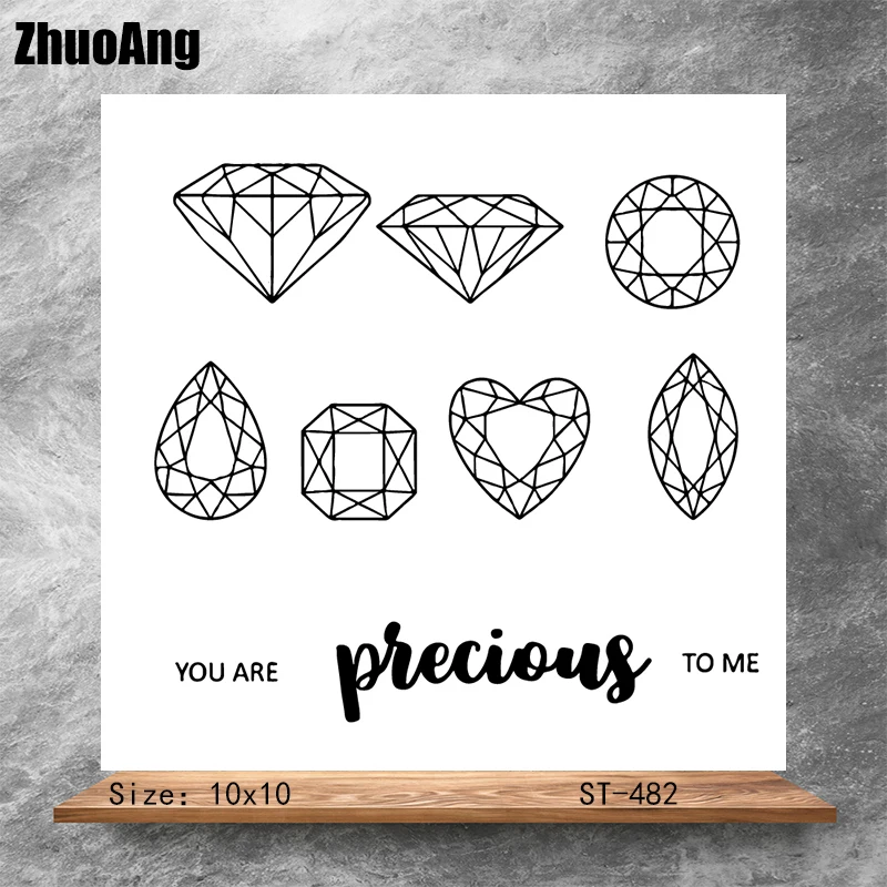 

ZhuoAng Shiny diam Transparent Clear Stamps DIY Scrapbooking Album Card Making DIY Decoration Making Embossing Stencil