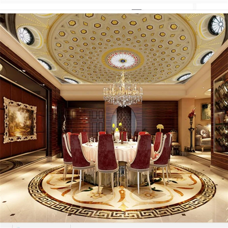 beibehang Custom wallpaper 3d frescoes chandeliers living room ceiling