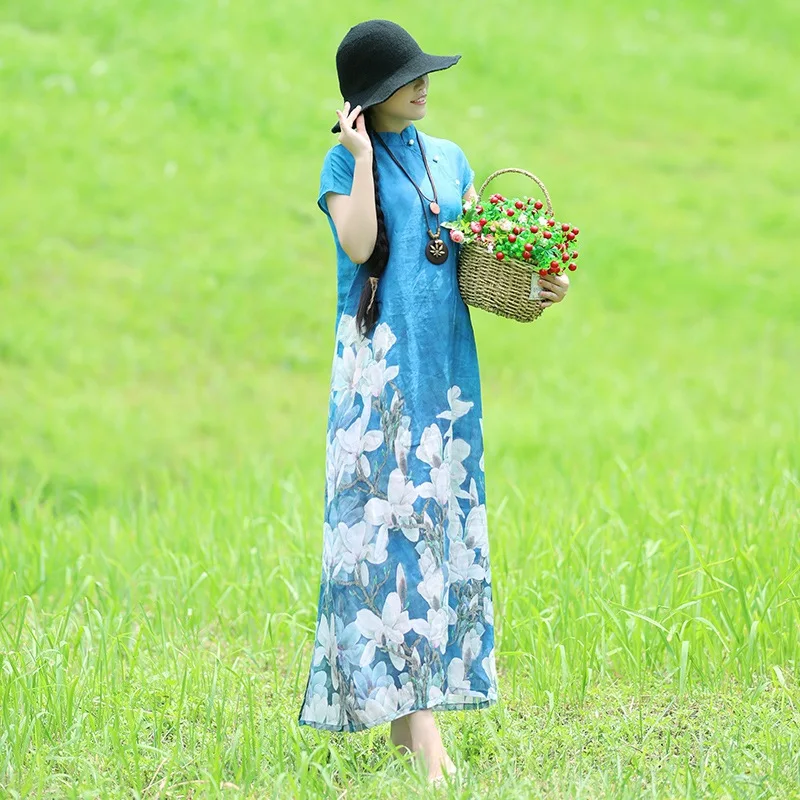 Best Price Cheap B0GUI 2018 Summer Women Dress Floral Cheongsam Chinese Traditional Dresses Half Sleeve Mandarin Collar Vintage Robe Femme Best Price Cheap B0GUI 2018 Summer Women Dress Floral Cheongsam Chinese Traditional Dresses Half Sleeve Mandarin Collar Vintage Robe Femme