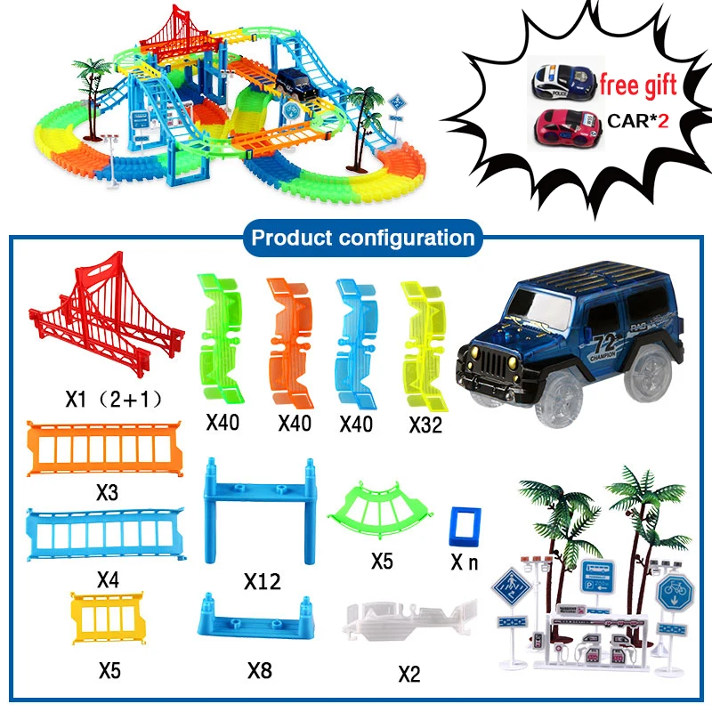 

2019 New popular March 28th Carnival Shopping Festival rc track car baby toys Glow in the Dark brain game kids toy for boy girl