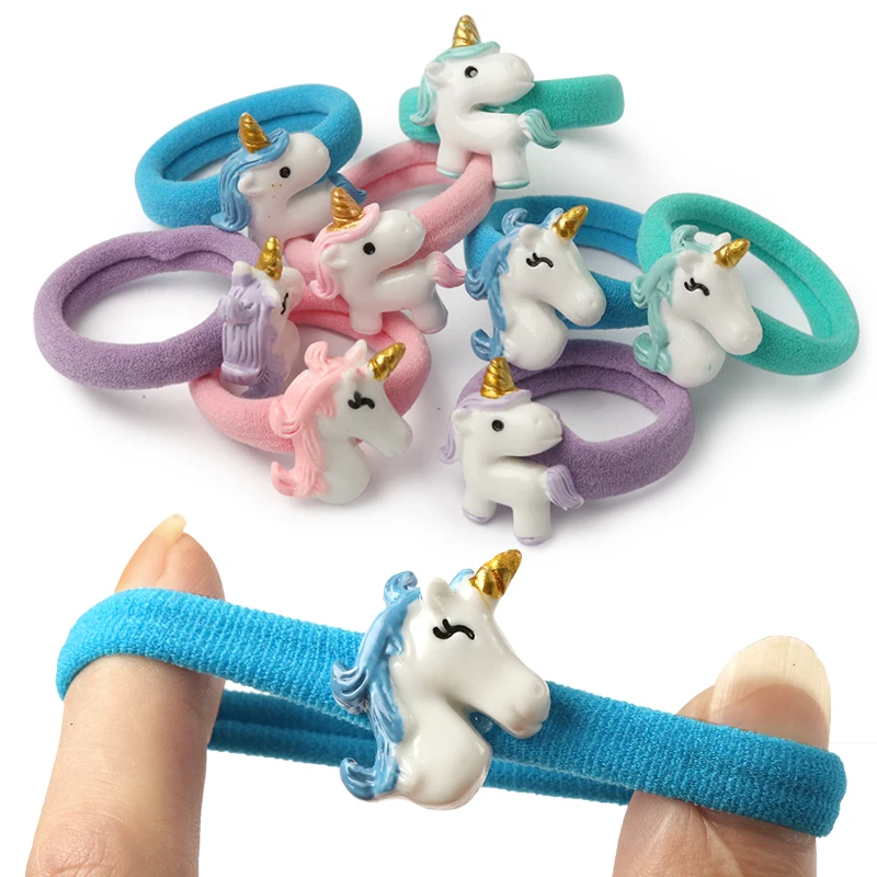 

8pieces/lot Unicorn Elastic Hair Bands Seamless Girls Gum Hair Ties Rope Ponytail Holders Scrunchies No Slipping Snagging