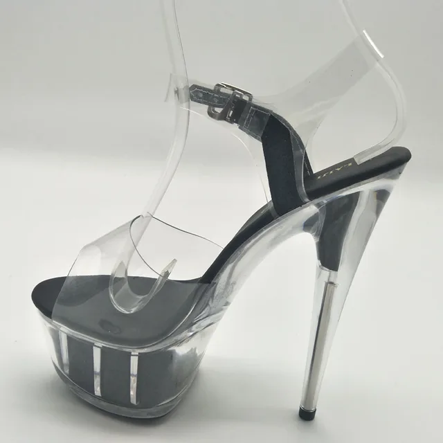 Buy LAIJIANJINXIA Clear Pvc Women Sandals Plastic High Heels Transparent Open