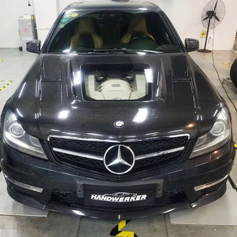 UHK аксессуары для Mercedes Benz c класс W205 C63 IMP крышка двигателя из углеродного волокна