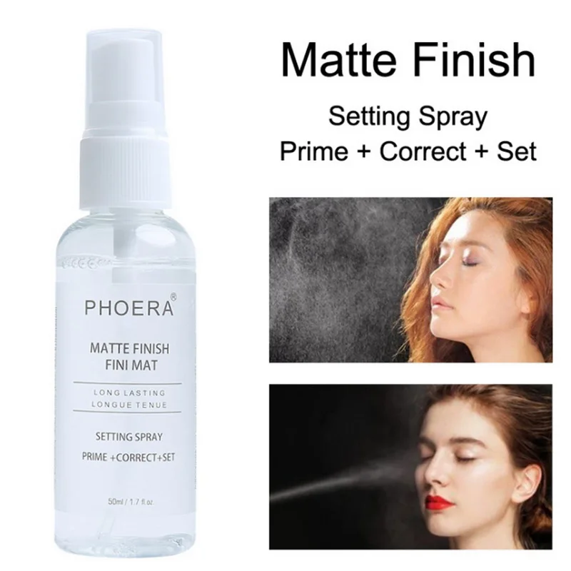 

PHOERA Makeup Primer Transparent Spray Basic Spray Matte Moisturizer Long Lasting Makeup Oil Control Liquid Matte Finish 6-50ML