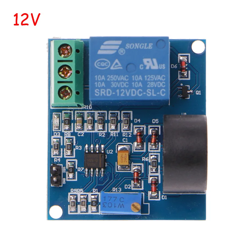 5A защита от перегрузки по току релейный модуль переменного тока доска обнаружения 12 В/5 В реле - Габаритные размеры: 12V