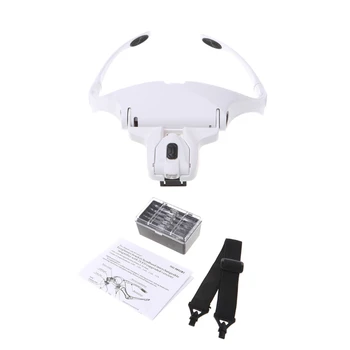 

1PC Plastic Eyelid Tools Loupe Headband Magnifying Glass Magnifier With LED lamp Eyelash Extension Beauty