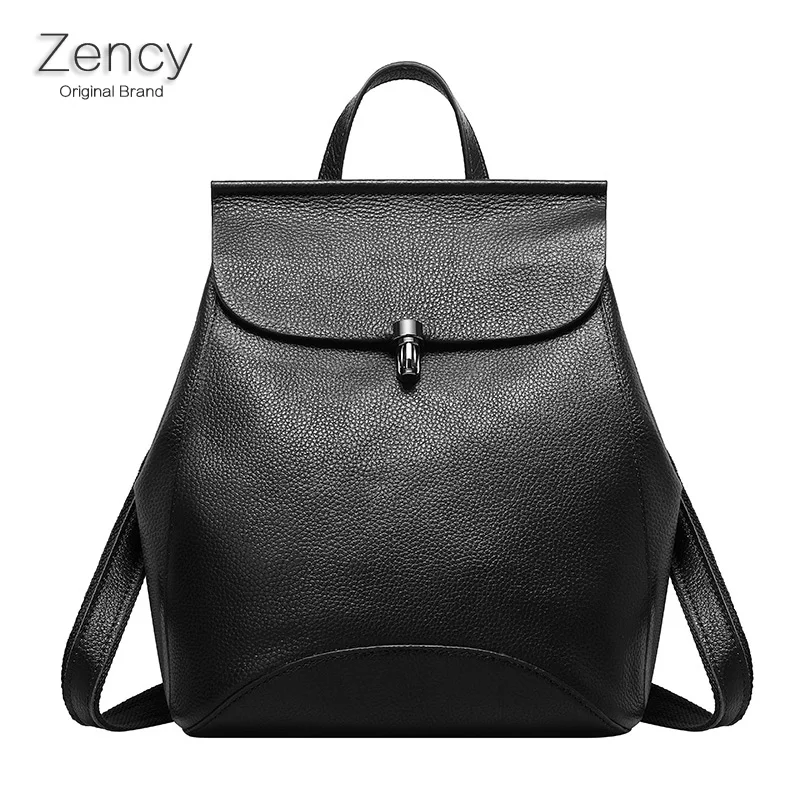 Zency Soft Genuine Cow Leather font b Women b font font b Backpack b font Natural