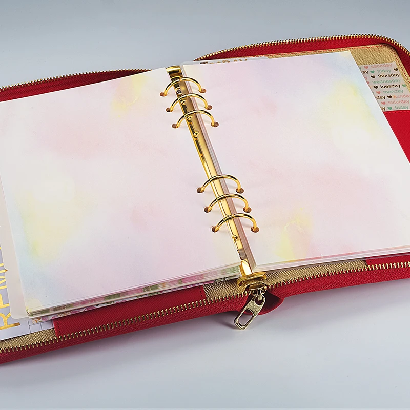 2020 Abook Notebook page A5 blank pink diary agendas refill 6 ring