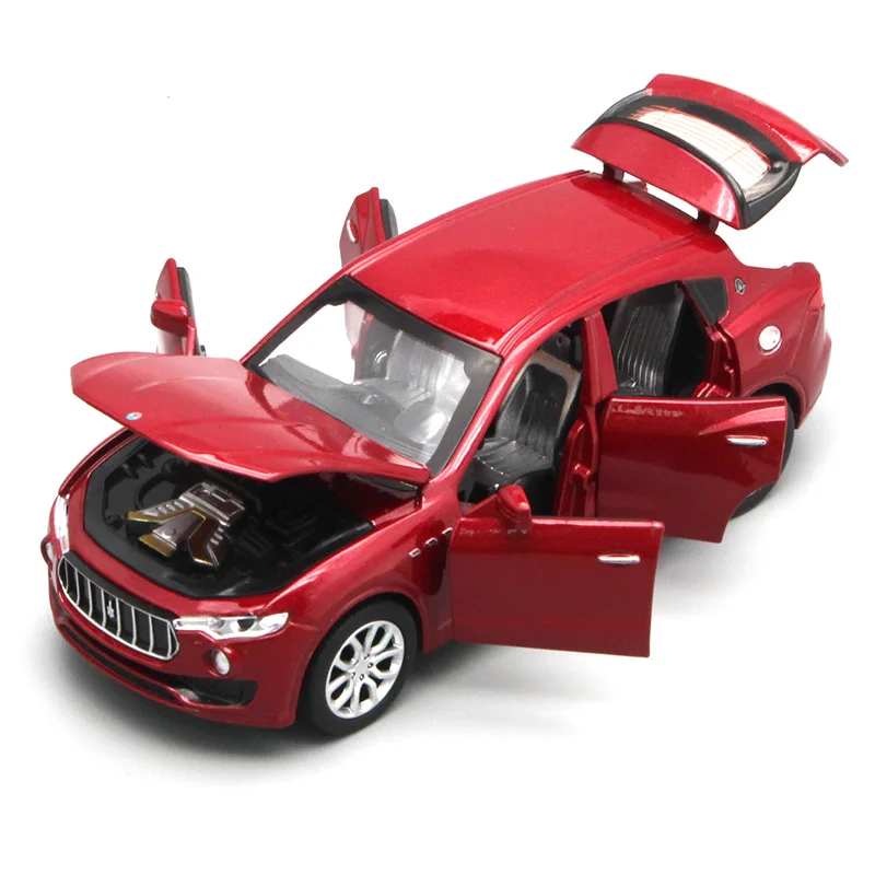 Diecast Levante макет машины 16 см металлические игрушки для мальчиков в подарок с музыкой/светом/откатной функцией - Цвет: Красный