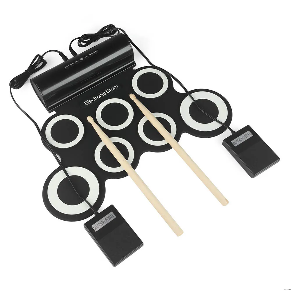 Портативный Roll Up Электронные Ударные установки USB MIDI цифровой барабан музыкальный инструмент для Для детей обучения практика