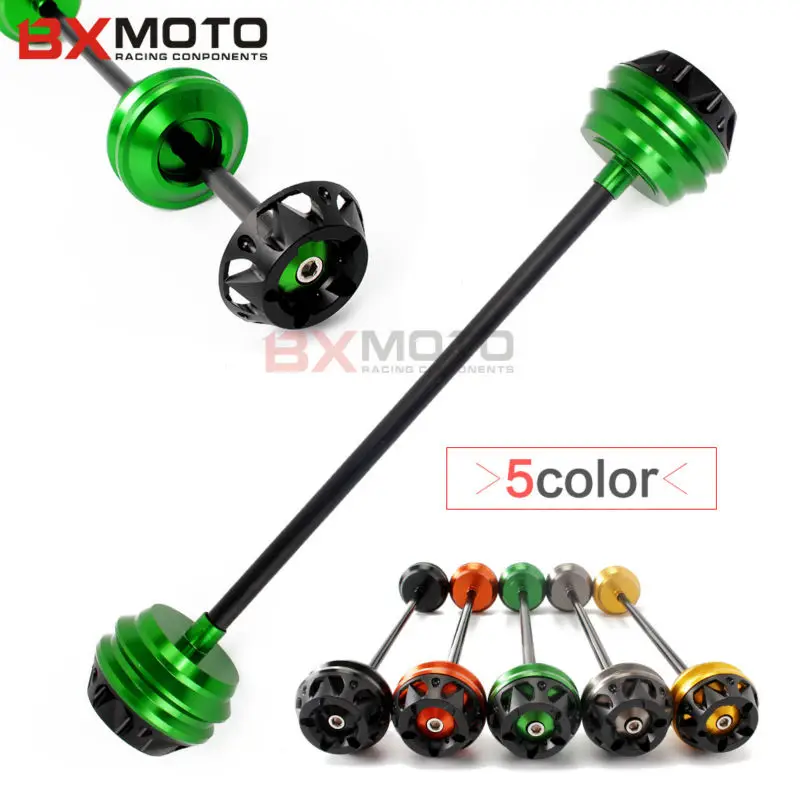 

New Hot Motorcycle accessories Green Front Axle Slider Frame Protector Sliders Anti Crash Protector For Kawasaki Z800 Z1000 z900